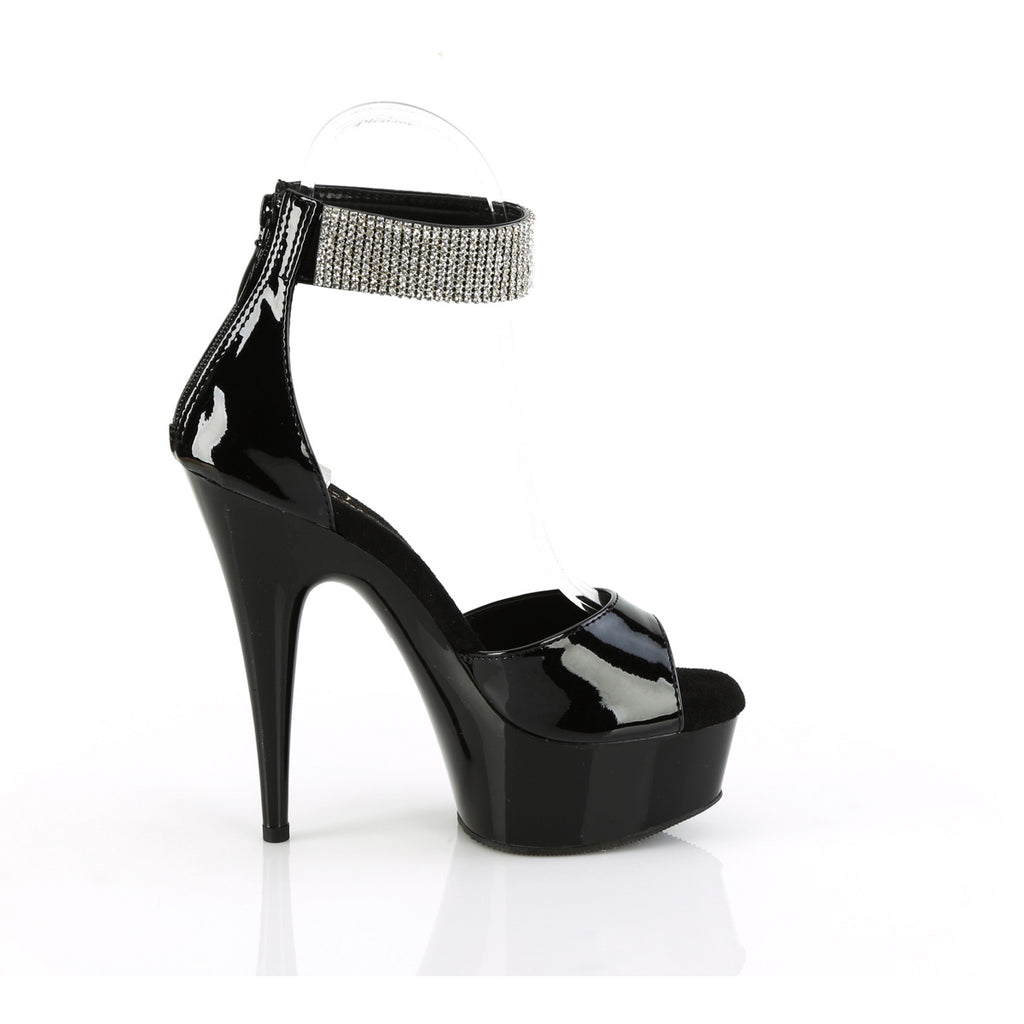 6" Heel, 1 3/4" Pf Close Back Sandal W/Rs, Back Zip Pleaser Pleaser DELIGHT/625