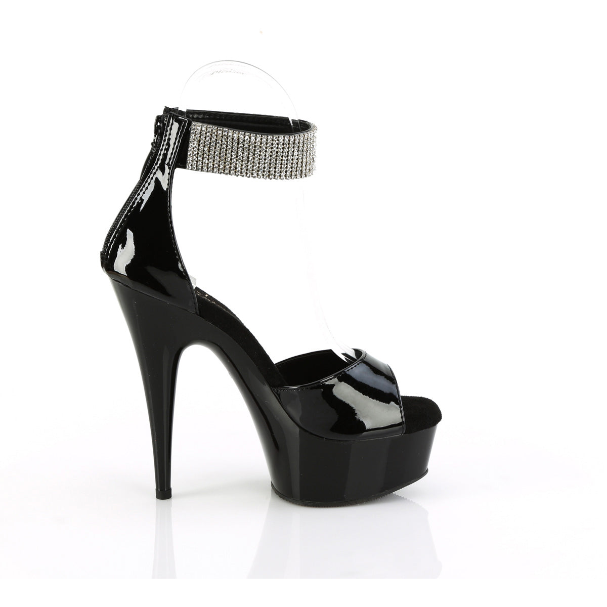 6" Heel, 1 3/4" Pf Close Back Sandal W/Rs, Back Zip Pleaser Pleaser DELIGHT/625