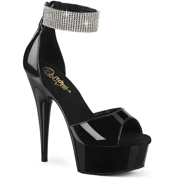 6" Heel, 1 3/4" Pf Close Back Sandal W/Rs, Back Zip Pleaser Pleaser DELIGHT/625