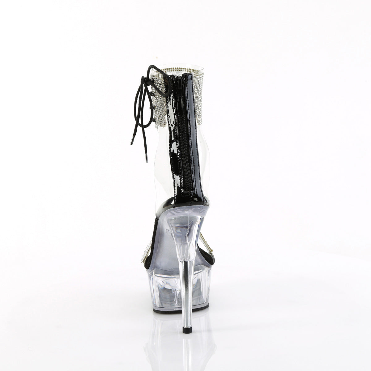 6" Heel, 1 3/4" Pf Ankle Cuff Sandal W/Rs, Back Zip Pleaser Pleaser DELIGHT/627RS
