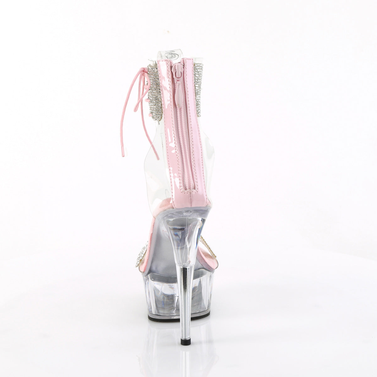 6" Heel, 1 3/4" Pf Ankle Cuff Sandal W/Rs, Back Zip Pleaser Pleaser DELIGHT/627RS