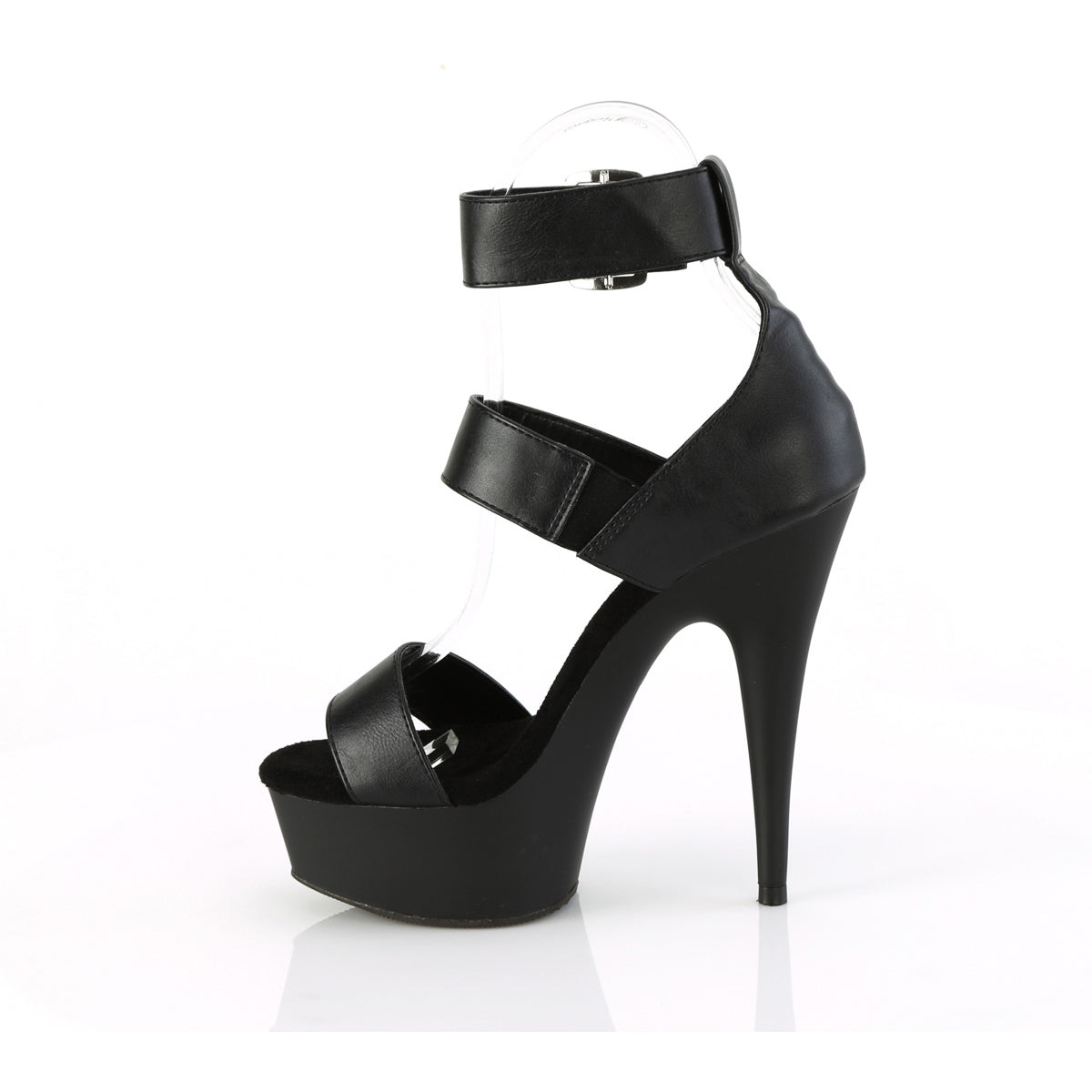 6" Heel, 1 3/4" Pf Close Back Triple Band Ankle Strap Sandal Pleaser Pleaser DELIGHT/629