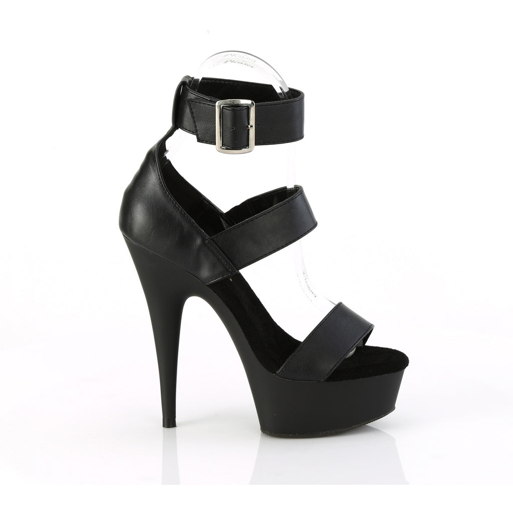 6" Heel, 1 3/4" Pf Close Back Triple Band Ankle Strap Sandal Pleaser Pleaser DELIGHT/629