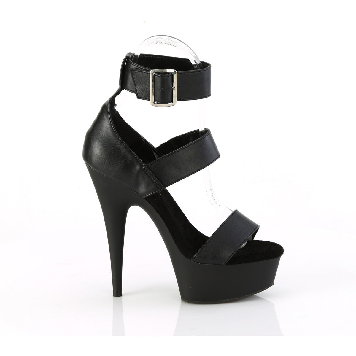 6" Heel, 1 3/4" Pf Close Back Triple Band Ankle Strap Sandal Pleaser Pleaser DELIGHT/629