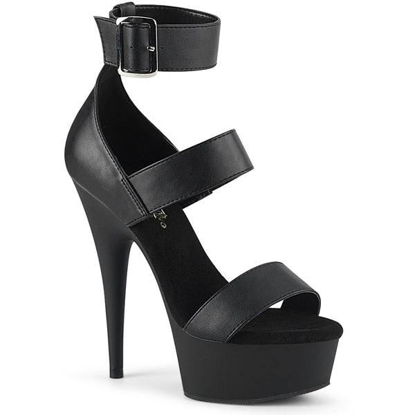 6" Heel, 1 3/4" Pf Close Back Triple Band Ankle Strap Sandal Pleaser Pleaser DELIGHT/629