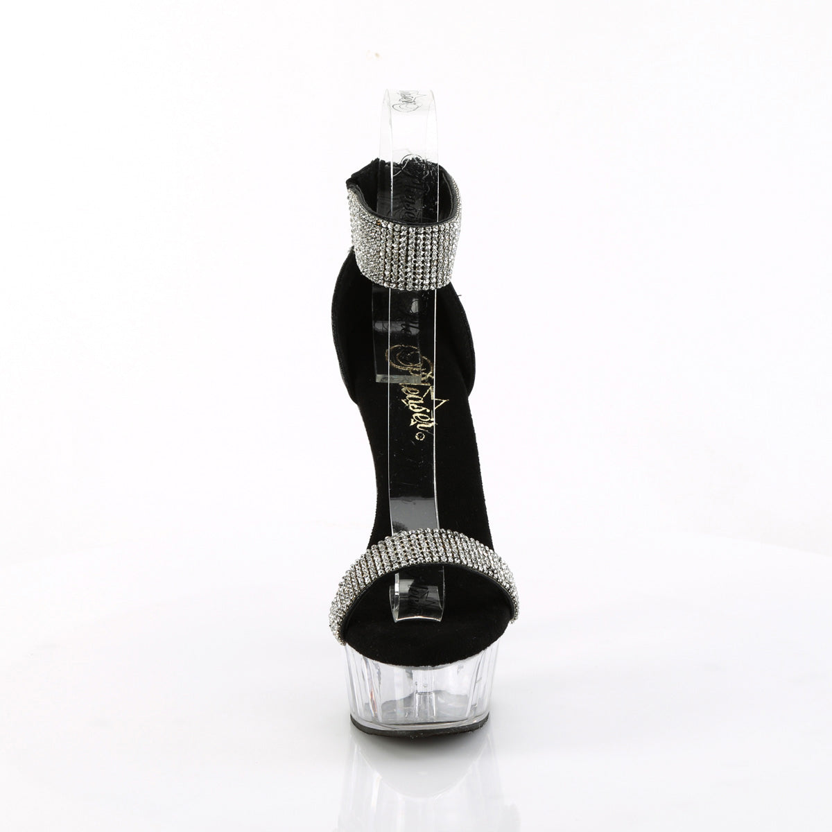 6" Heel, 1 3/4" Pf Rhinestoned Close Back Sandal, Back Zip Secondary image
