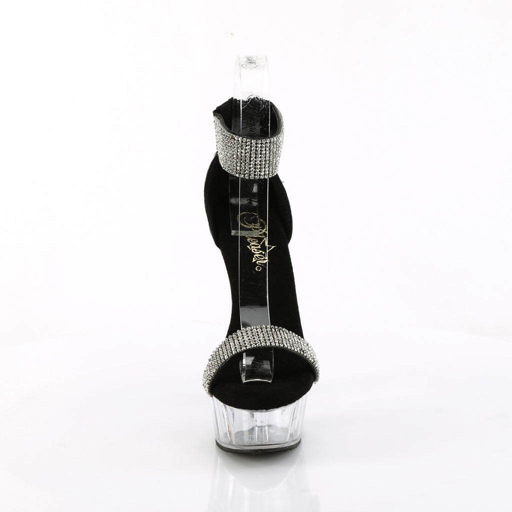 6" Heel, 1 3/4" Pf Rhinestoned Close Back Sandal, Back Zip Pleaser Pleaser DELIGHT/641