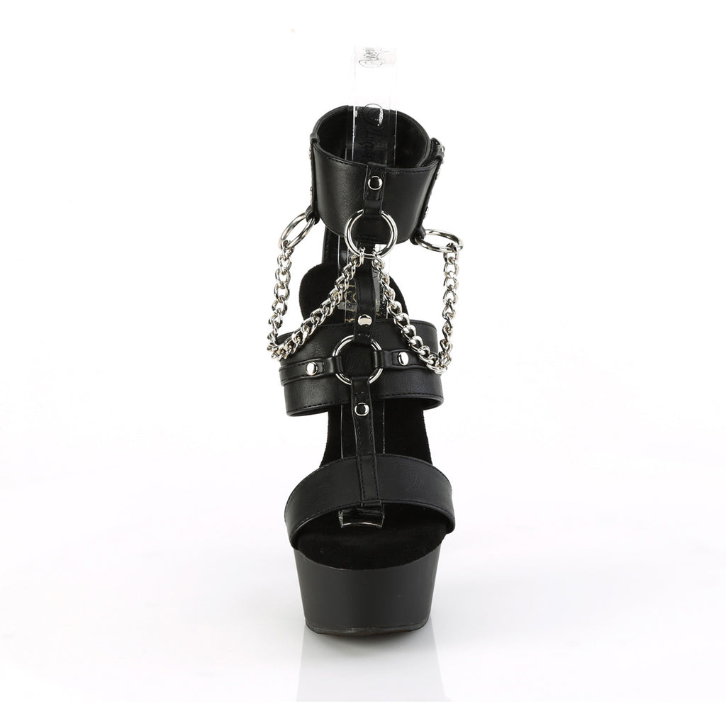 6" Heel, 1 3/4" Pf 3 Band T-Strap Ankle Strap Sandal Pleaser Pleaser DELIGHT/661