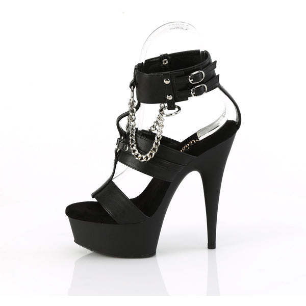 6" Heel, 1 3/4" Pf 3 Band T-Strap Ankle Strap Sandal Pleaser Pleaser DELIGHT/661