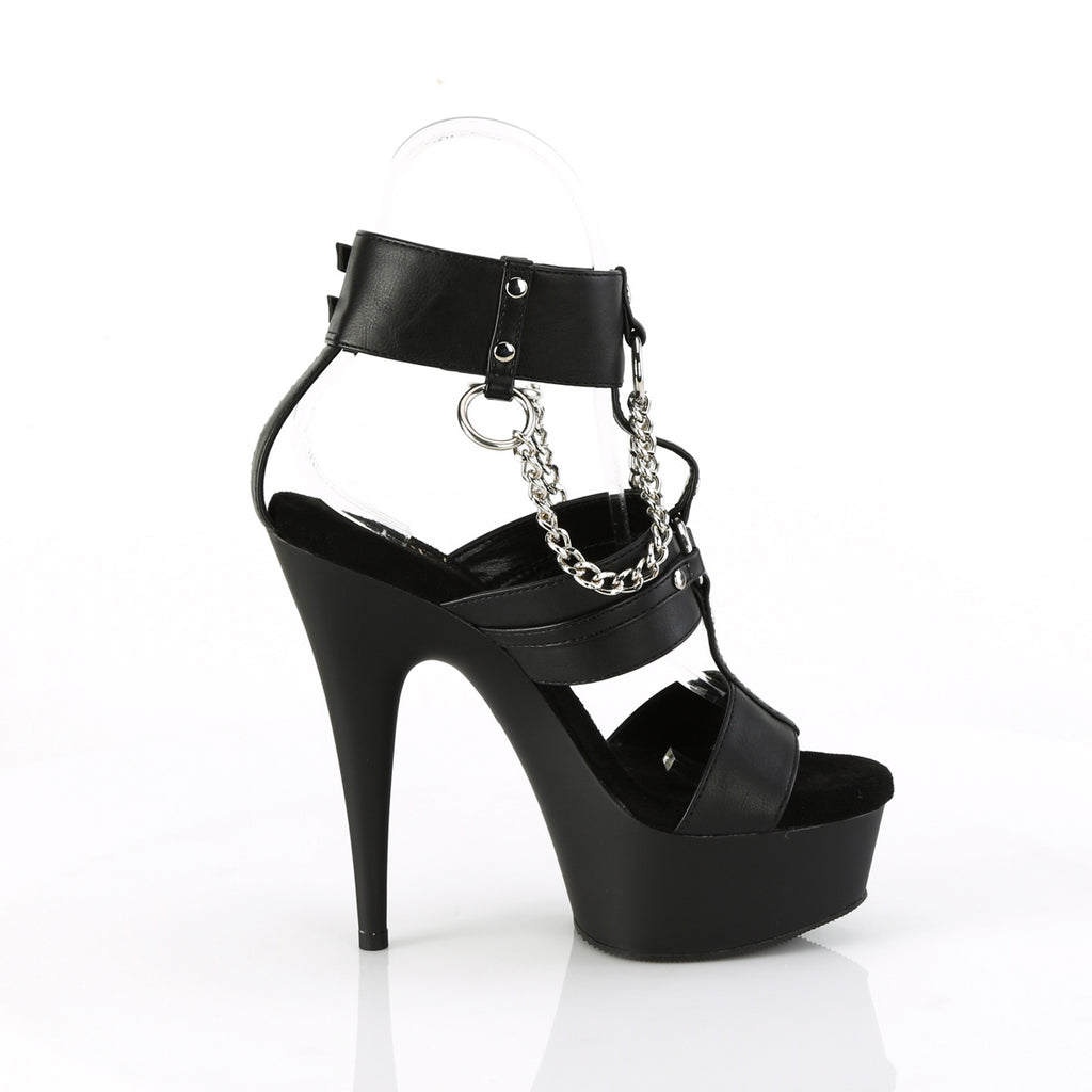 6" Heel, 1 3/4" Pf 3 Band T-Strap Ankle Strap Sandal Pleaser Pleaser DELIGHT/661