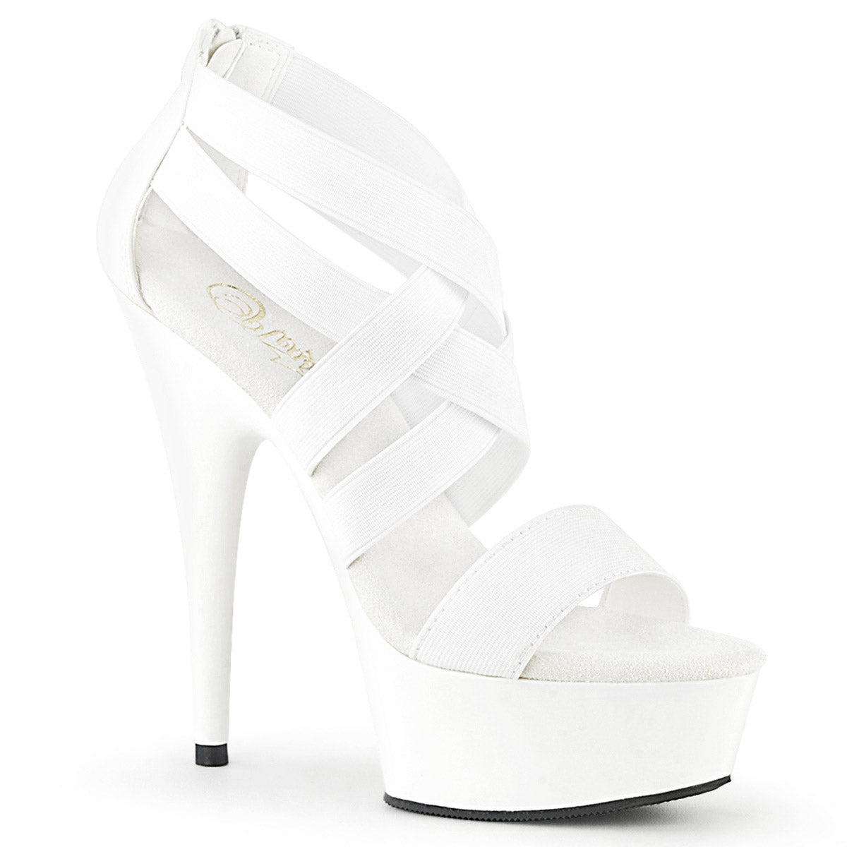 6" Heel, 1 3/4" PF Criss Cross Sandal, Back Zip Pleaser Pleaser DELIGHT/669
