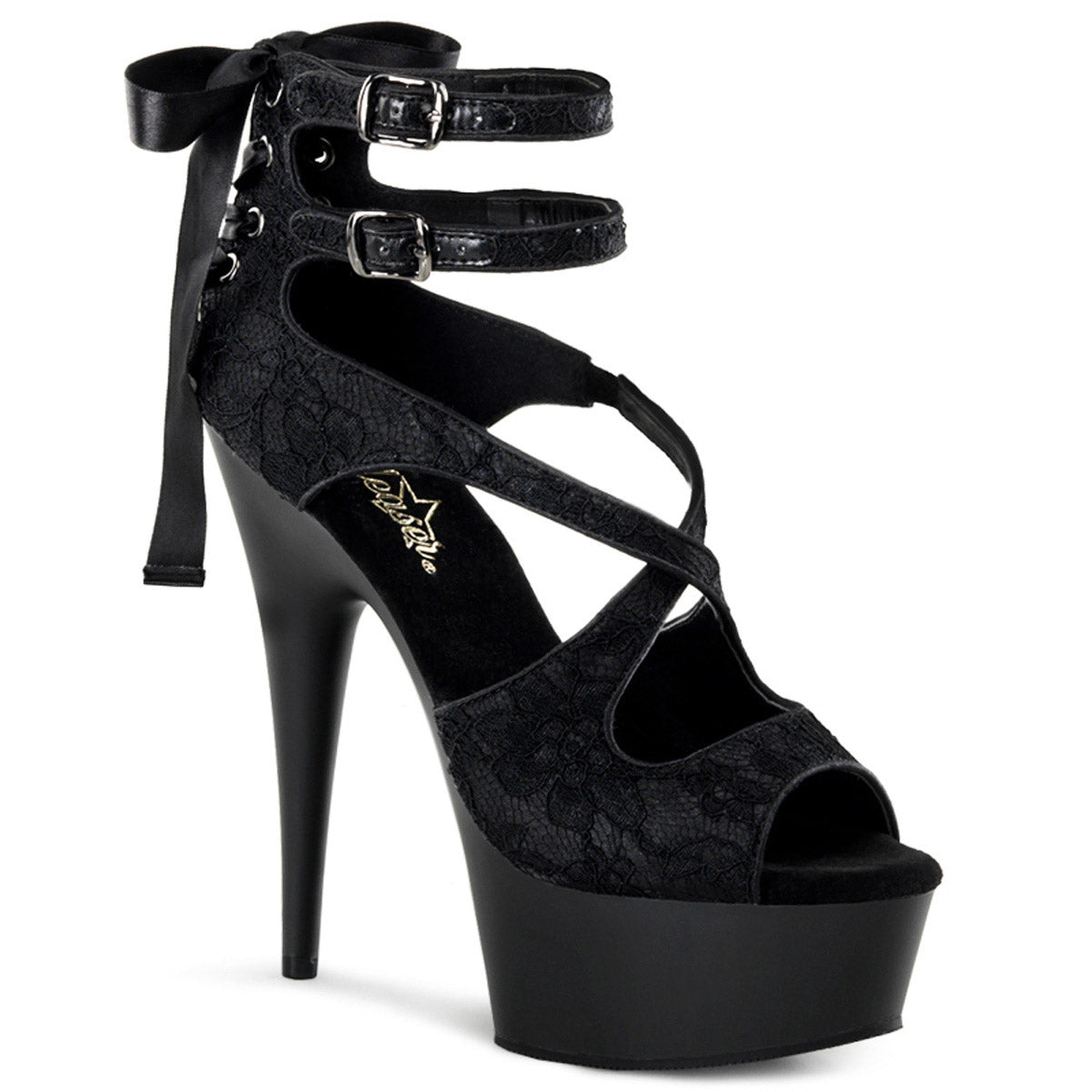 Cross Double Ankle Strap Platform Stiletto Sandals High Heels Shoes Pleaser Pleaser DELIGHT/678LC