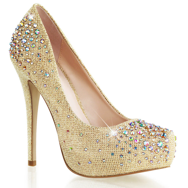 Sexy Rhinestone Encrusted Hidden Platform Stiletto High Heels Shoes Pleaser Fabulicious DESTINY/06R