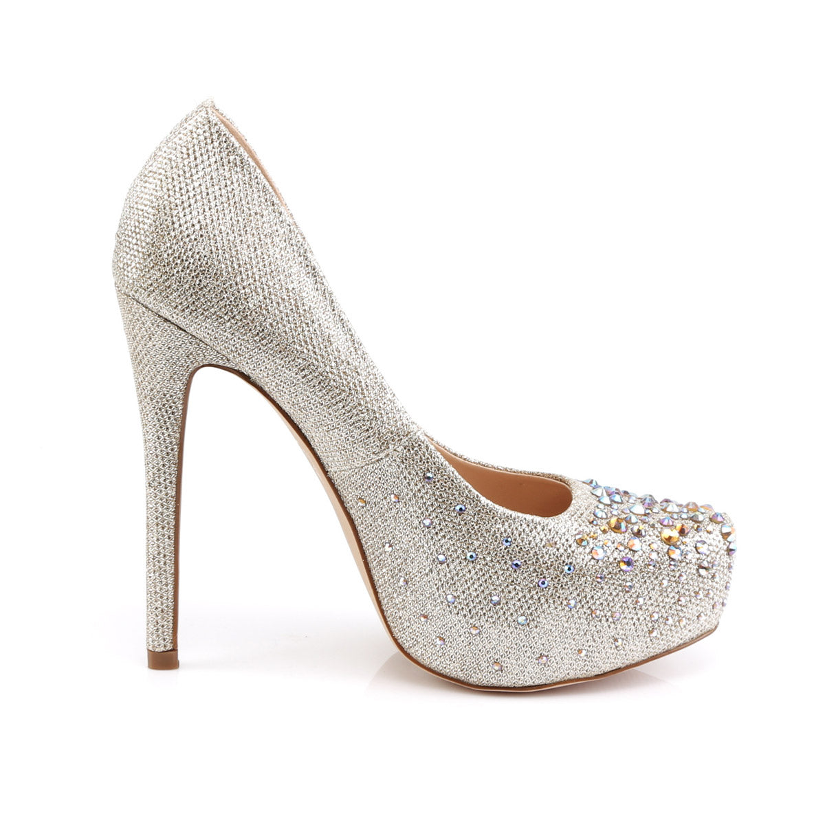 Sexy Rhinestone Encrusted Hidden Platform Stiletto High Heels Shoes Pleaser Fabulicious DESTINY/06R