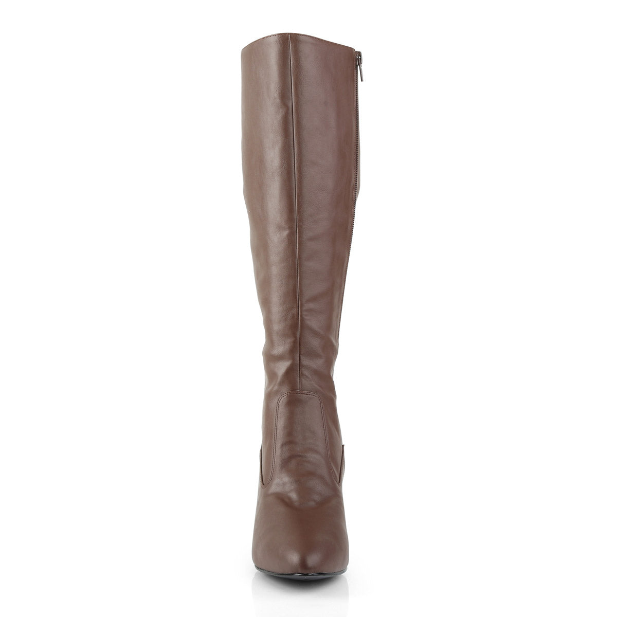 3" Heel Knee Boot Brown Faux Leather Pleaser Pink Label DIVINE/2018