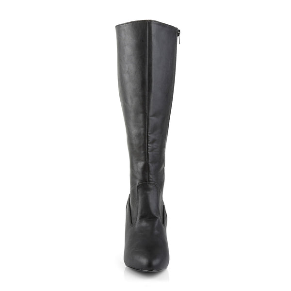 3" Heel Knee Boot Blk Faux Leather Pleaser Pink Label DIVINE/2018