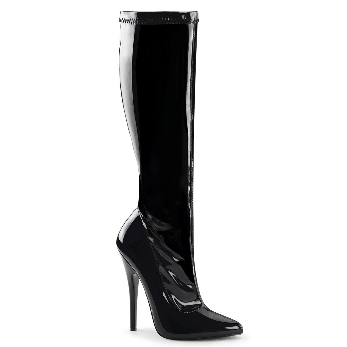 Sexy Inner Side Zip Stretch Knee High Stiletto Heel Boots Shoes Pleaser Devious DOMINA/2000 Main image