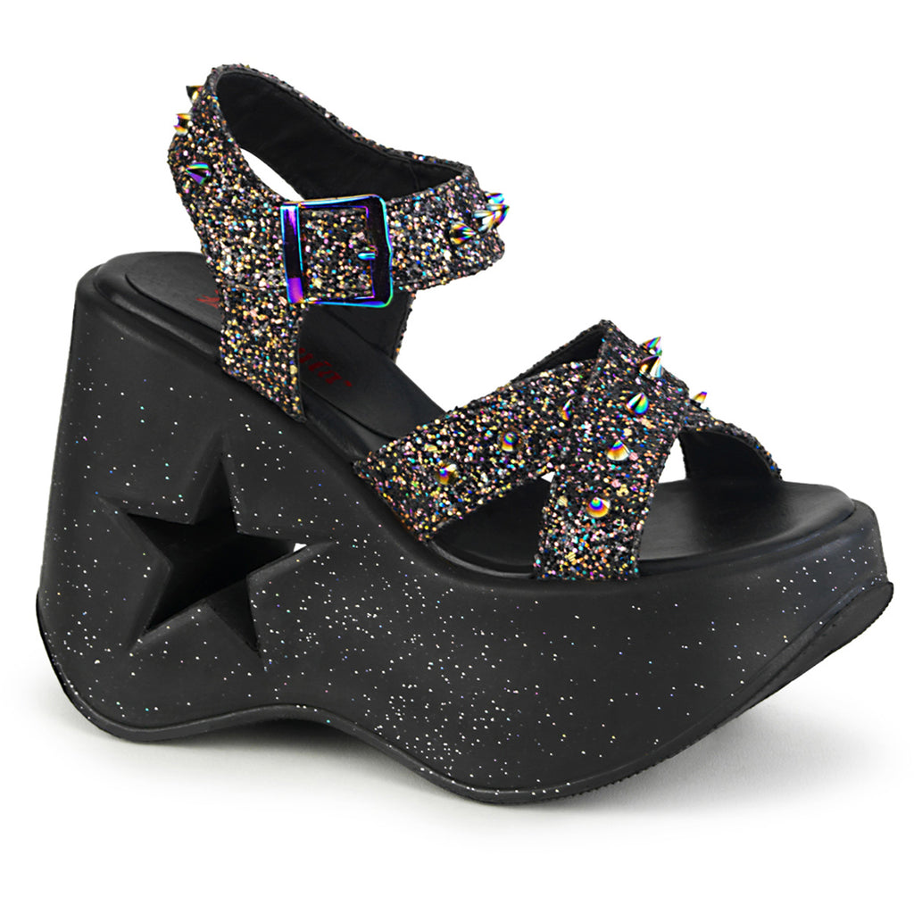 5" Star Cutout Platform Wedge Ankle Strap Sandal Pleaser Demonia DYNAMITE/02