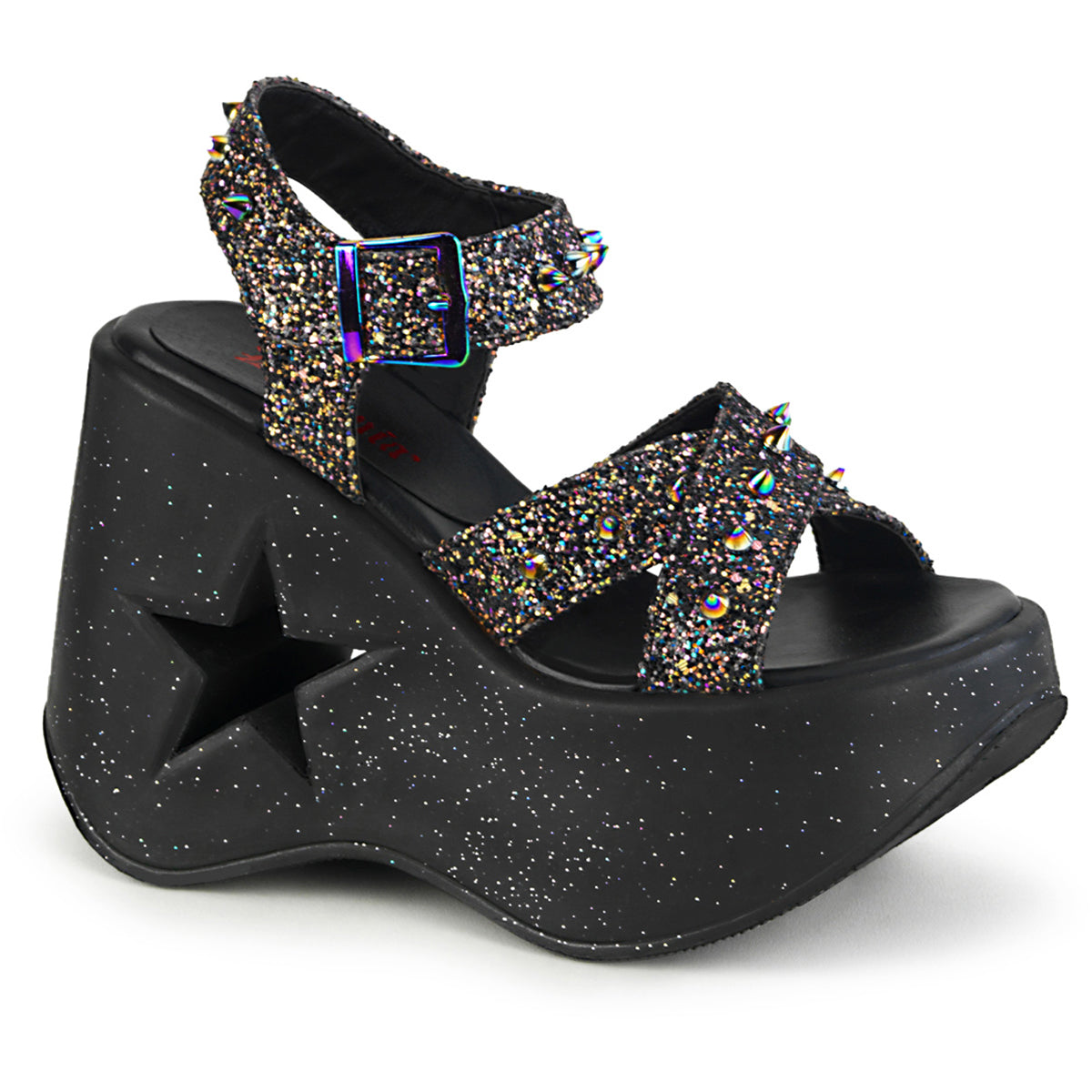 5" Star Cutout Platform Wedge Ankle Strap Sandal Pleaser Demonia DYNAMITE/02