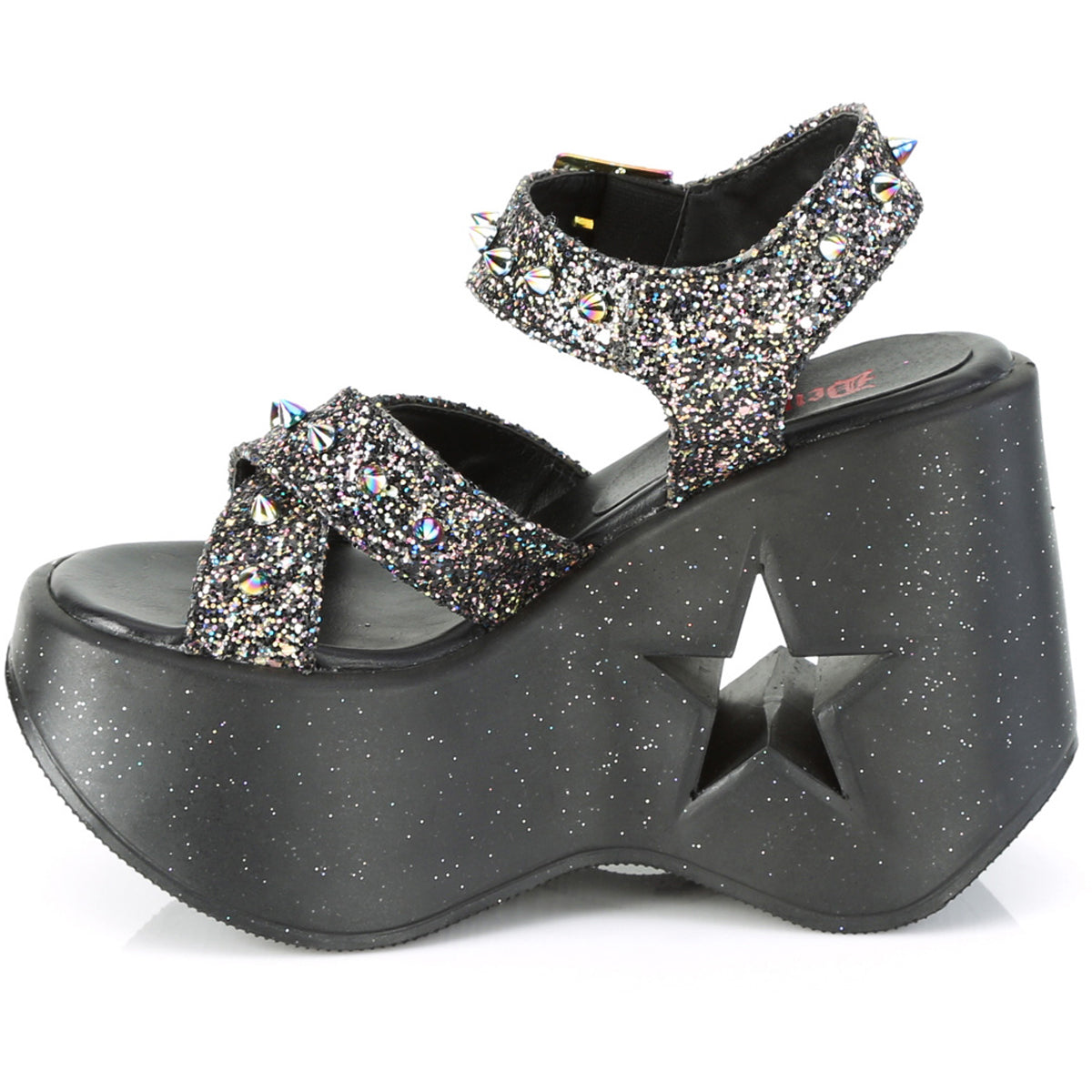 5" Star Cutout Platform Wedge Ankle Strap Sandal Pleaser Demonia DYNAMITE/02
