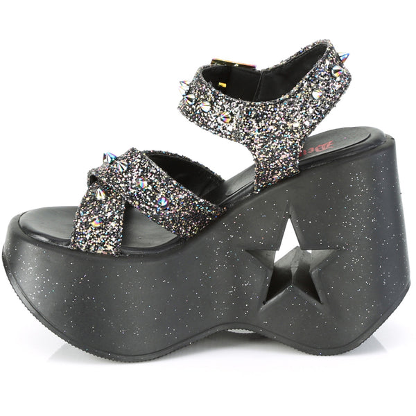 5" Star Cutout Platform Wedge Ankle Strap Sandal Pleaser Demonia DYNAMITE/02