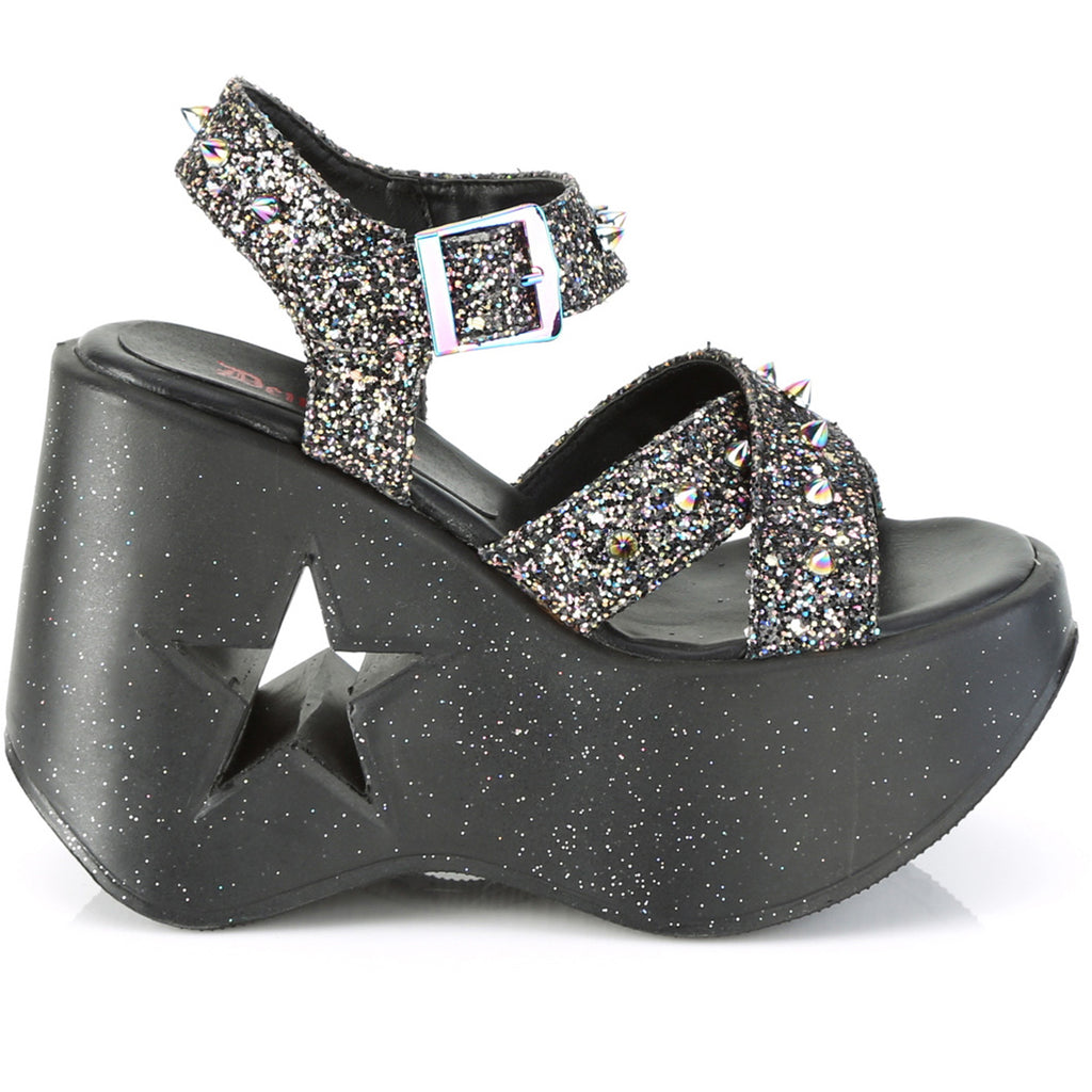 5" Star Cutout Platform Wedge Ankle Strap Sandal Pleaser Demonia DYNAMITE/02
