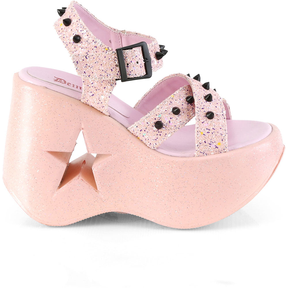 5" Star Cutout Platform Wedge Ankle Strap Sandal Pleaser Demonia DYNAMITE/02