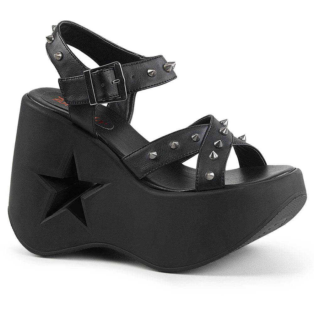 5" Star Cutout Platform Wedge Ankle Strap Sandal Pleaser Demonia DYNAMITE/02