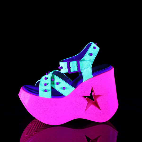 5" Star Cutout Platform Wedge Ankle Strap Sandal Pleaser Demonia DYNAMITE/02