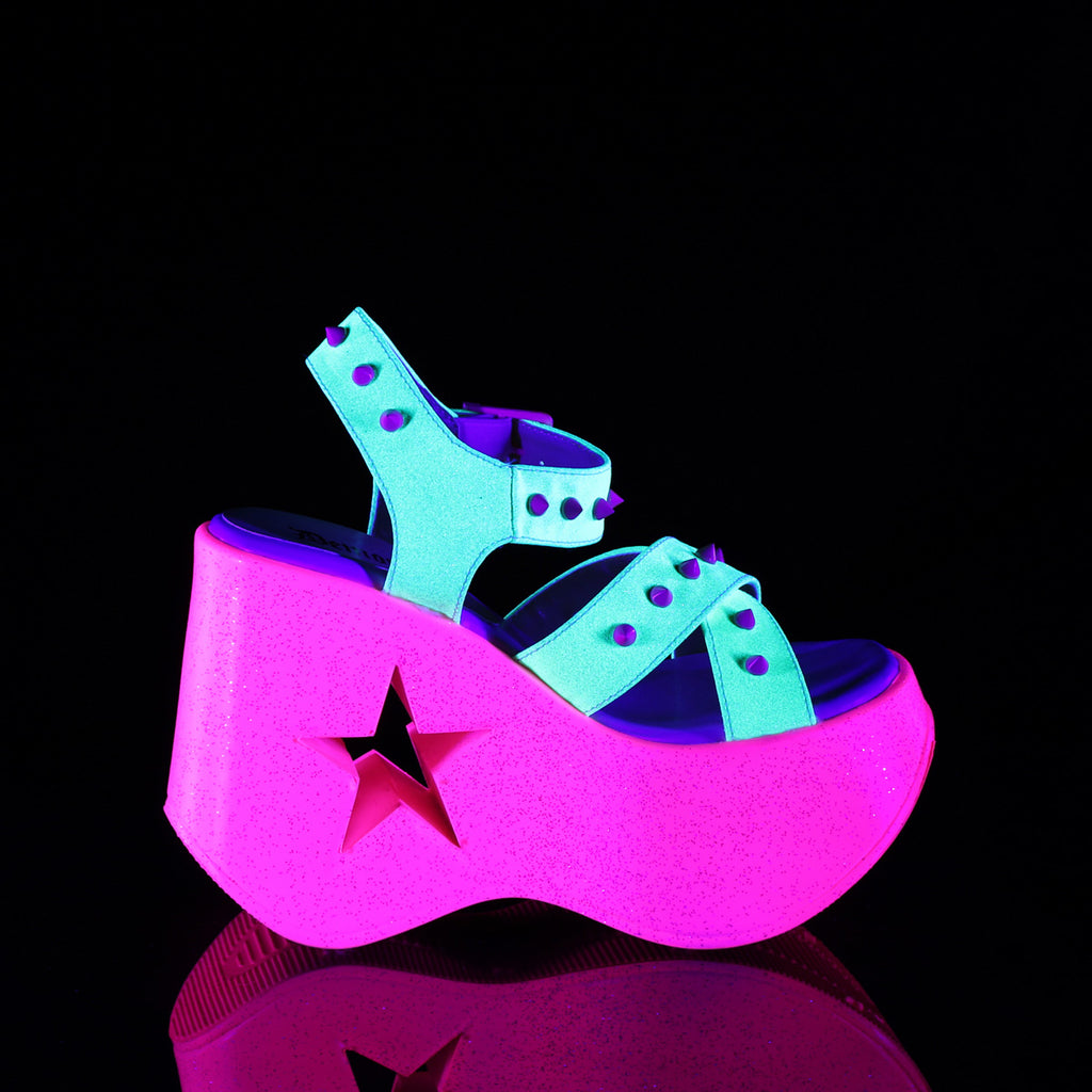 5" Star Cutout Platform Wedge Ankle Strap Sandal Pleaser Demonia DYNAMITE/02