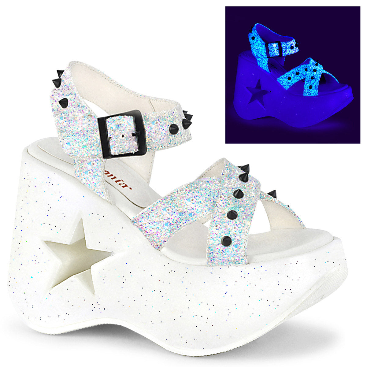 5" Star Cutout Platform Wedge Ankle Strap Sandal Pleaser Demonia DYNAMITE/02