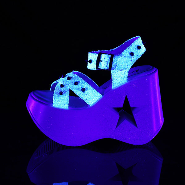 5" Star Cutout Platform Wedge Ankle Strap Sandal Pleaser Demonia DYNAMITE/02