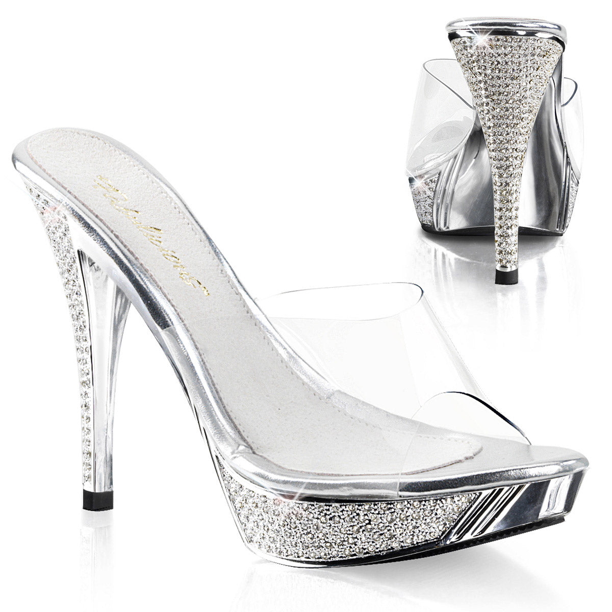Fabulicious Elegant-401 Rhinestone Embellished 4.5 Inch Heel Slide Sandals Secondary image