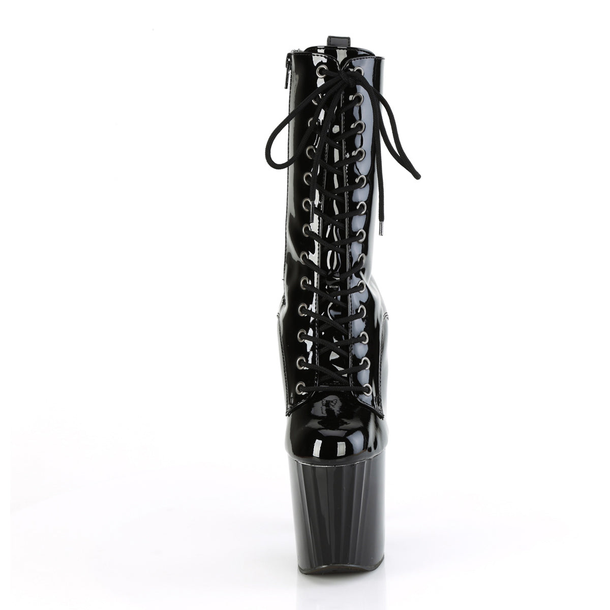 8" Heel, 3 3/4" Pf Lace-Up Ankle Boot, Side Zip Pleaser Pleaser ENCHANT/1040