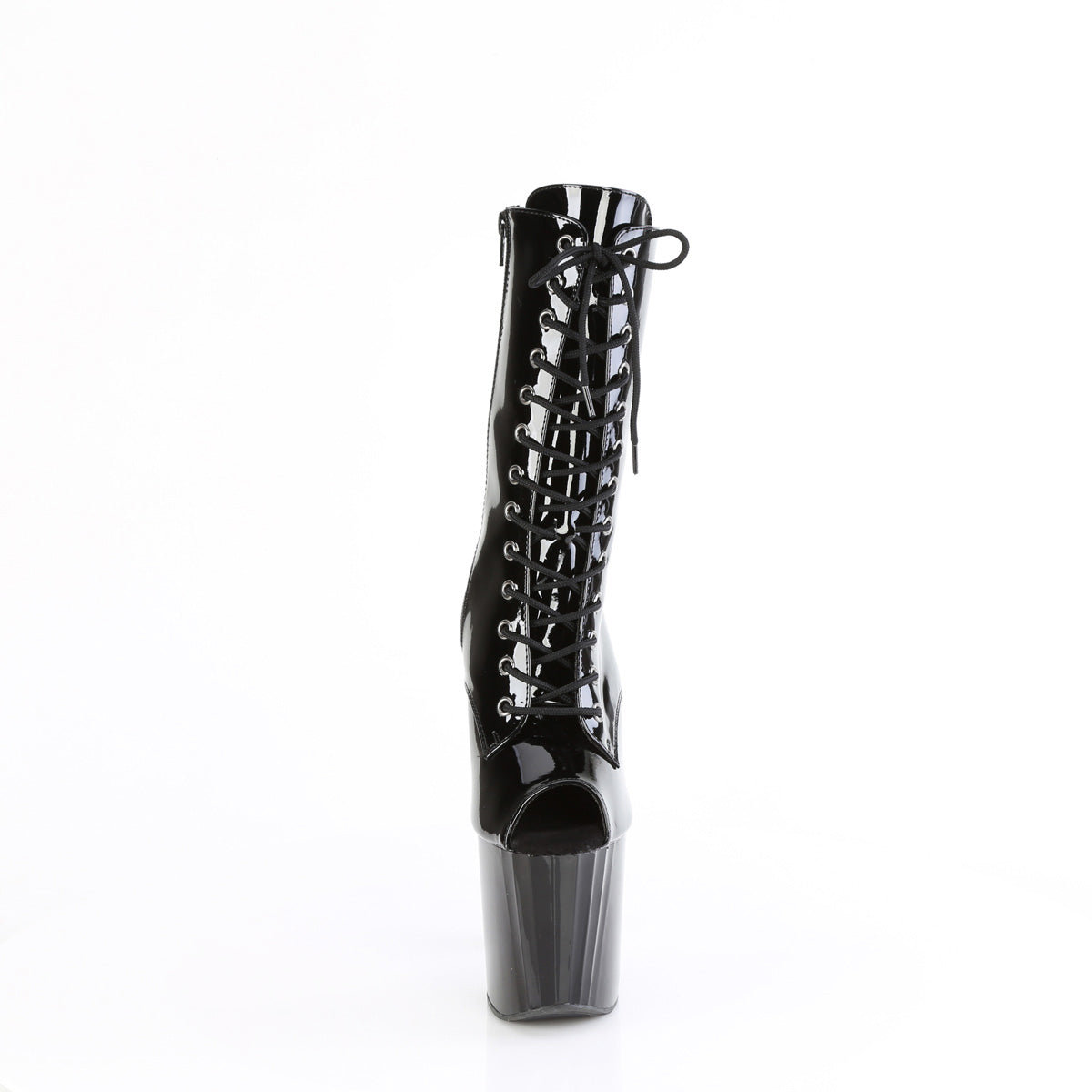 8" Heel, 3 3/4" Pf Peep Toe Ankle Boot, Side Zip Pleaser Pleaser ENCHANT/1041