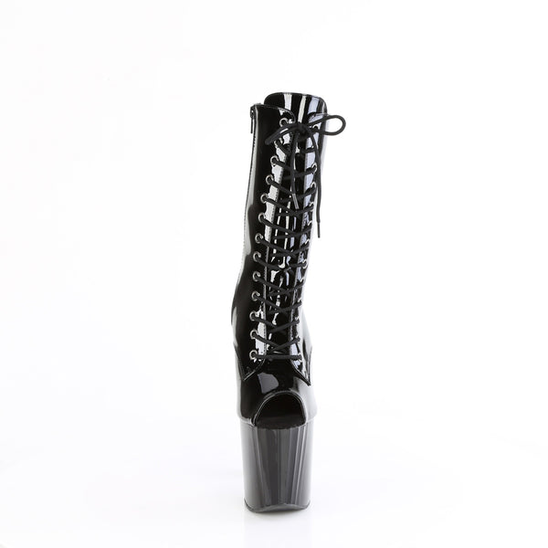 8" Heel, 3 3/4" Pf Peep Toe Ankle Boot, Side Zip Pleaser Pleaser ENCHANT/1041
