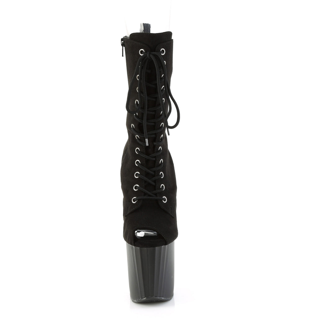8" Heel, 3 3/4" Pf Peep Toe Ankle Boot, Side Zip Pleaser Pleaser ENCHANT/1041FS