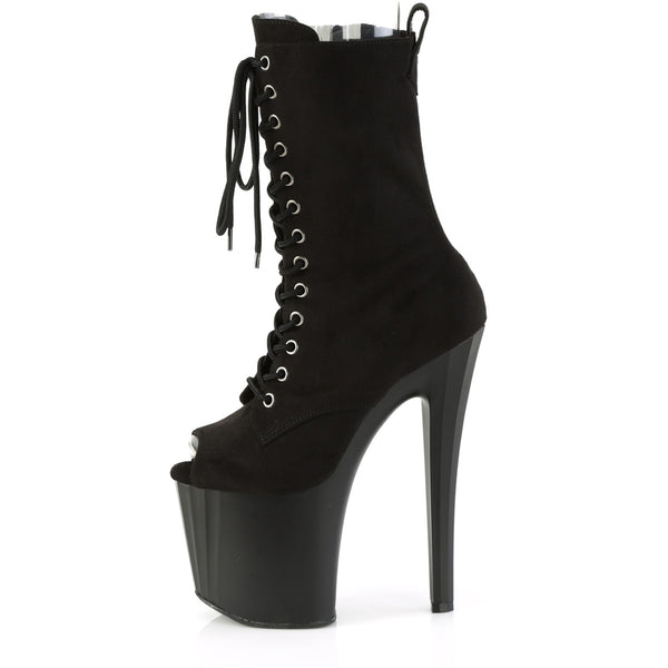 8" Heel, 3 3/4" Pf Peep Toe Ankle Boot, Side Zip Pleaser Pleaser ENCHANT/1041FS