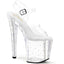 8" Heel, 3 3/4" Pf Rhinestone Studded Ankle Strap Sandal Pleaser Pleaser ENCHANT/708RS/01