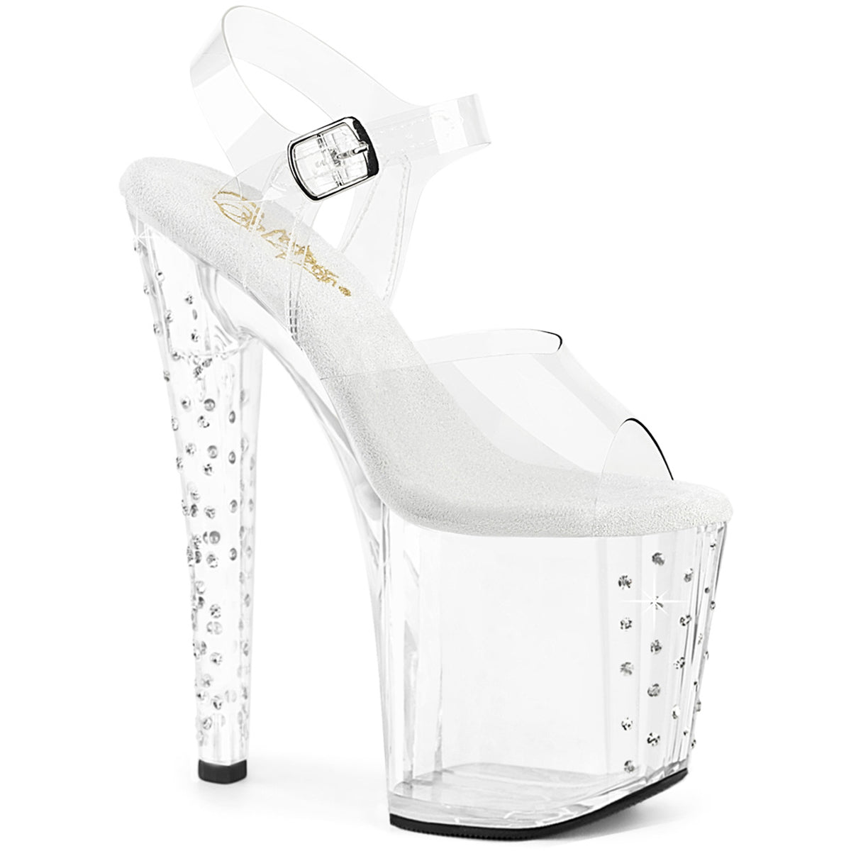 8" Heel, 3 3/4" Pf Ankle Strap Sandal W/Rs On Pf Bottom Pleaser Pleaser ENCHANT/708RS Main image