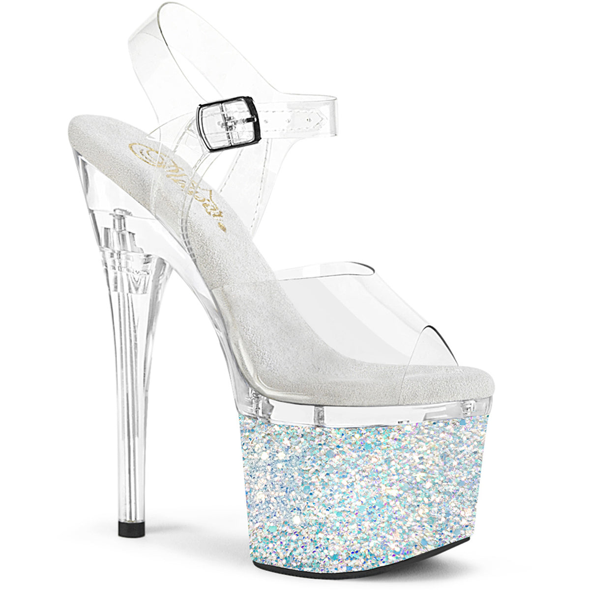 7" Heel, 3" Pf Ankle Strap Sandal Pleaser Pleaser ESTEEM/708LG