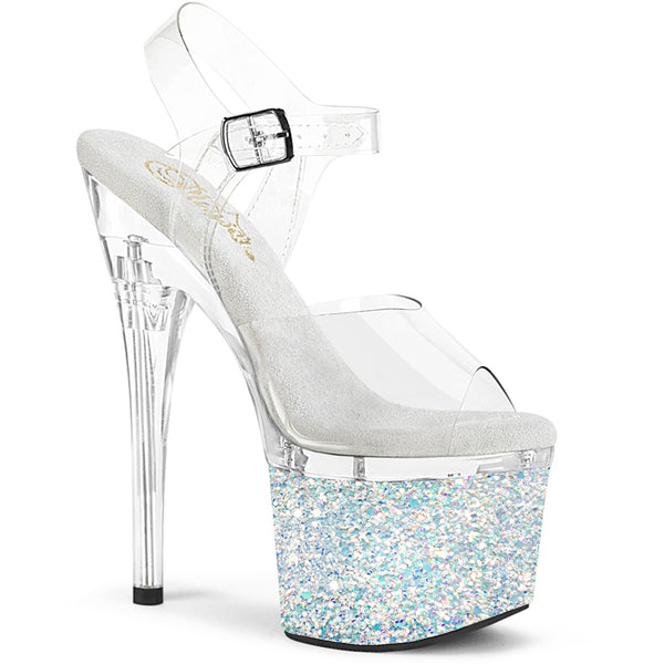 7" Heel, 3" Pf Ankle Strap Sandal Pleaser Pleaser ESTEEM/708LG
