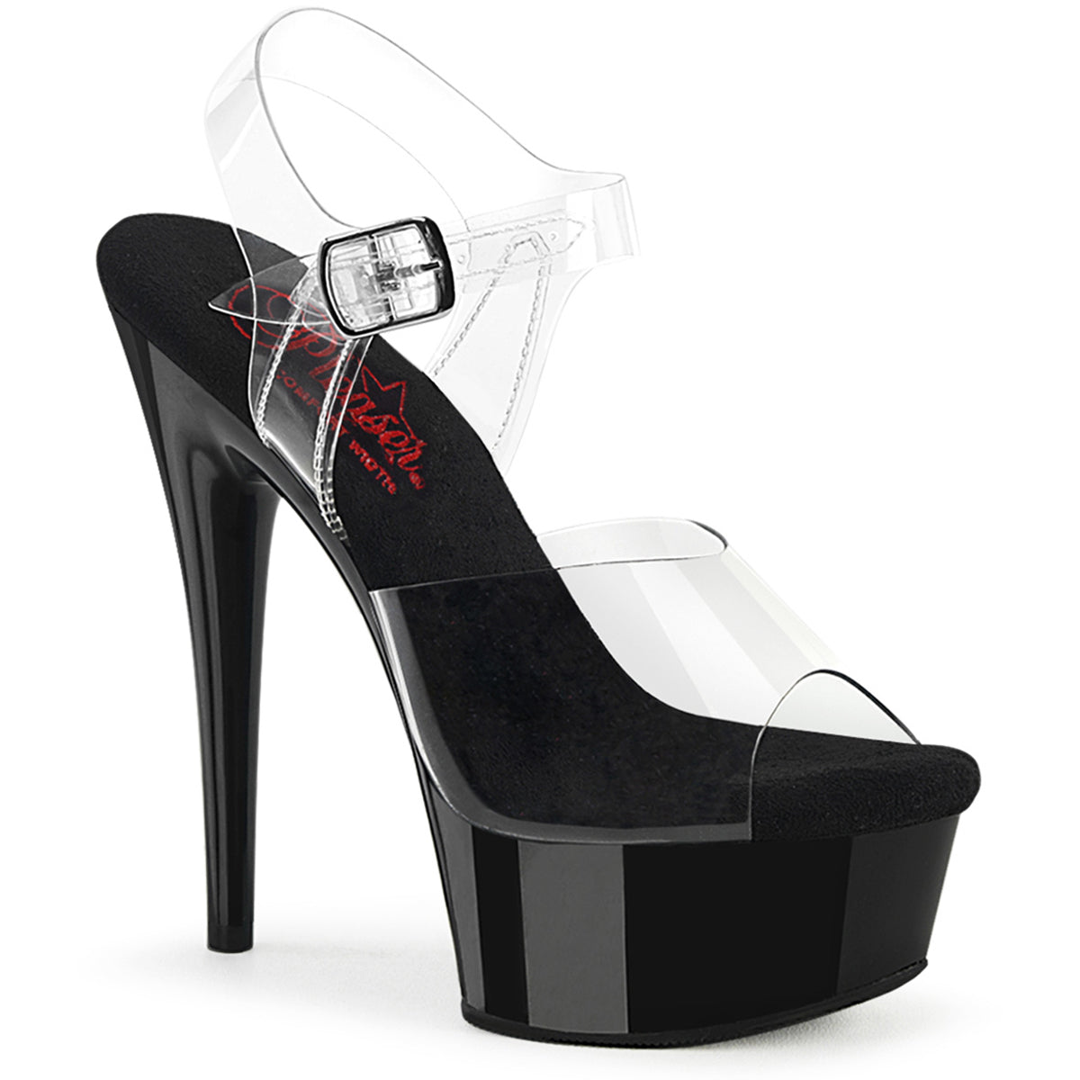 6" Heel, 1 3/4" Pf Comfort Width Ankle Strap Sandal Pleaser Pleaser EXCITE/608 Main image