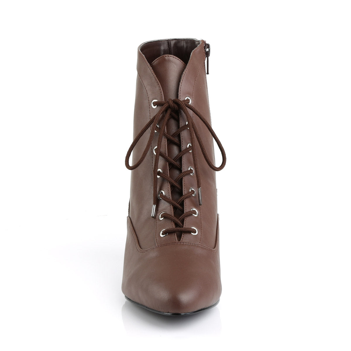 2" Heel Ankle Boot Brown Faux Leather Pleaser Pink Label FAB/1005