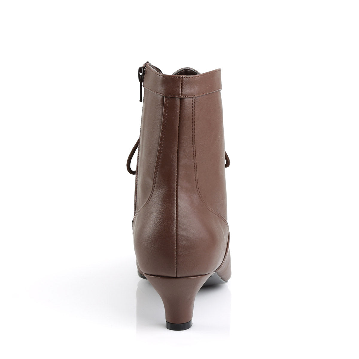 2" Heel Ankle Boot Brown Faux Leather Pleaser Pink Label FAB/1005