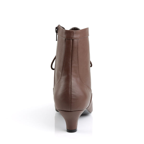 2" Heel Ankle Boot Brown Faux Leather Pleaser Pink Label FAB/1005