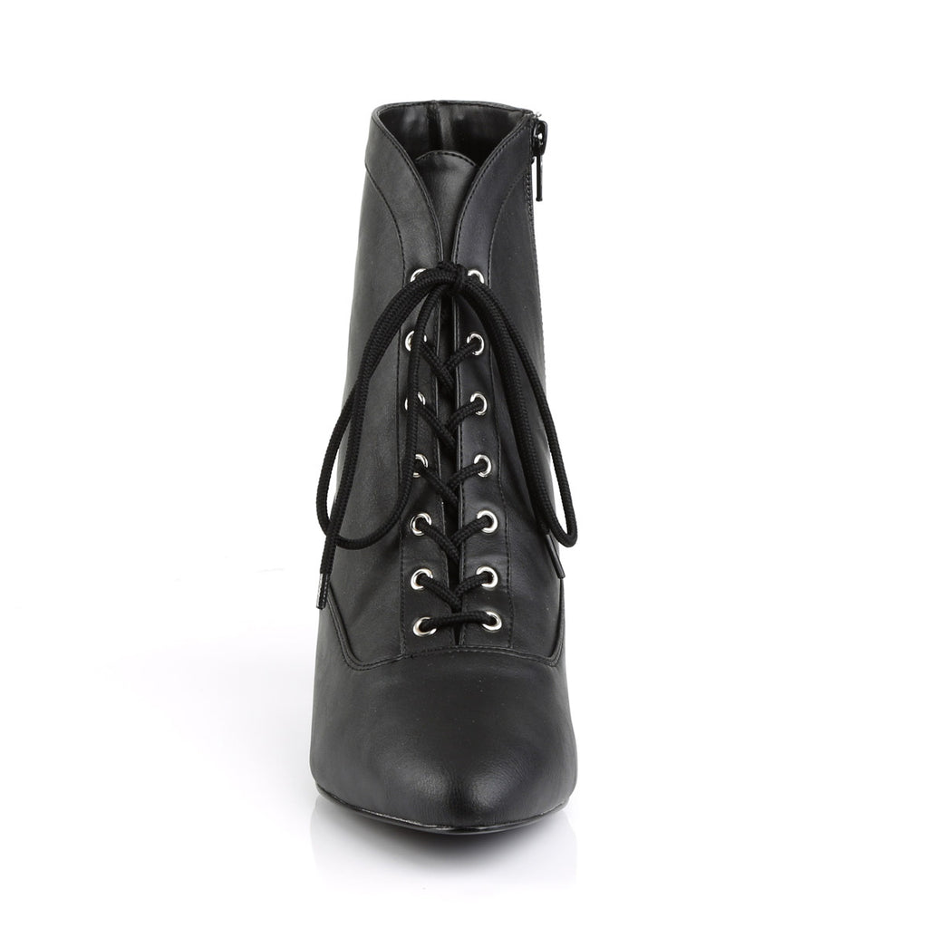 2" Heel Ankle Boot Blk Faux Leather Pleaser Pink Label FAB/1005