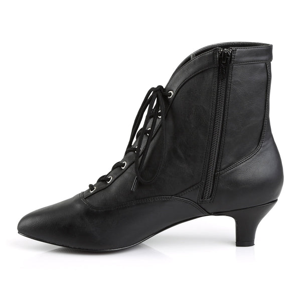 2" Heel Ankle Boot Blk Faux Leather Pleaser Pink Label FAB/1005