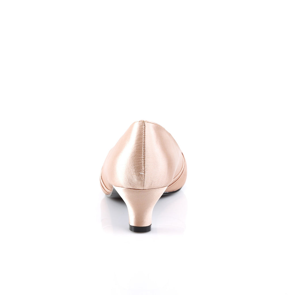 2" Heel Peep Toe Pump Blush Satin Pleaser Pink Label FAB/422