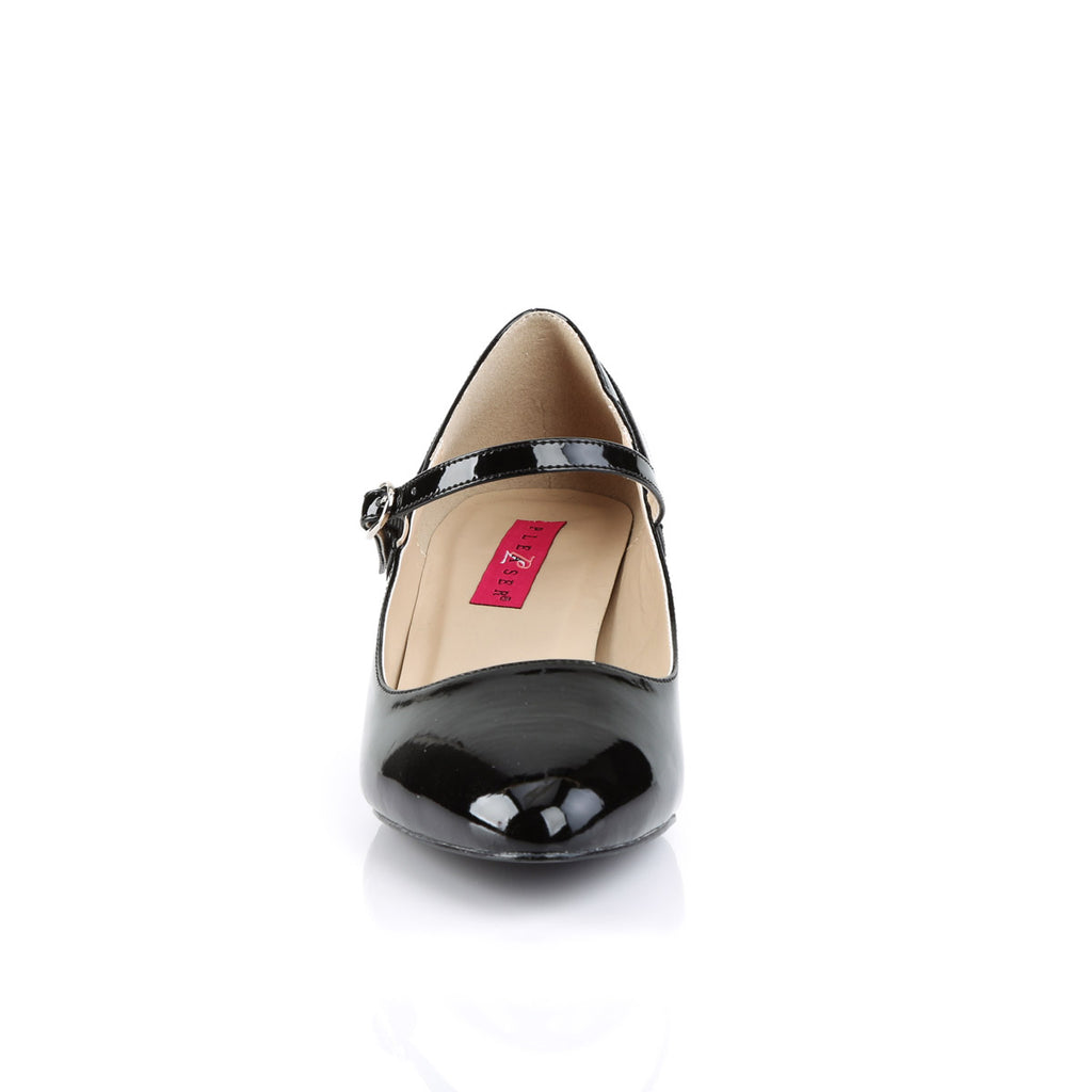2" Kitten Heel Mary Jane Pump Blk Pat Pleaser Pink Label FAB/425